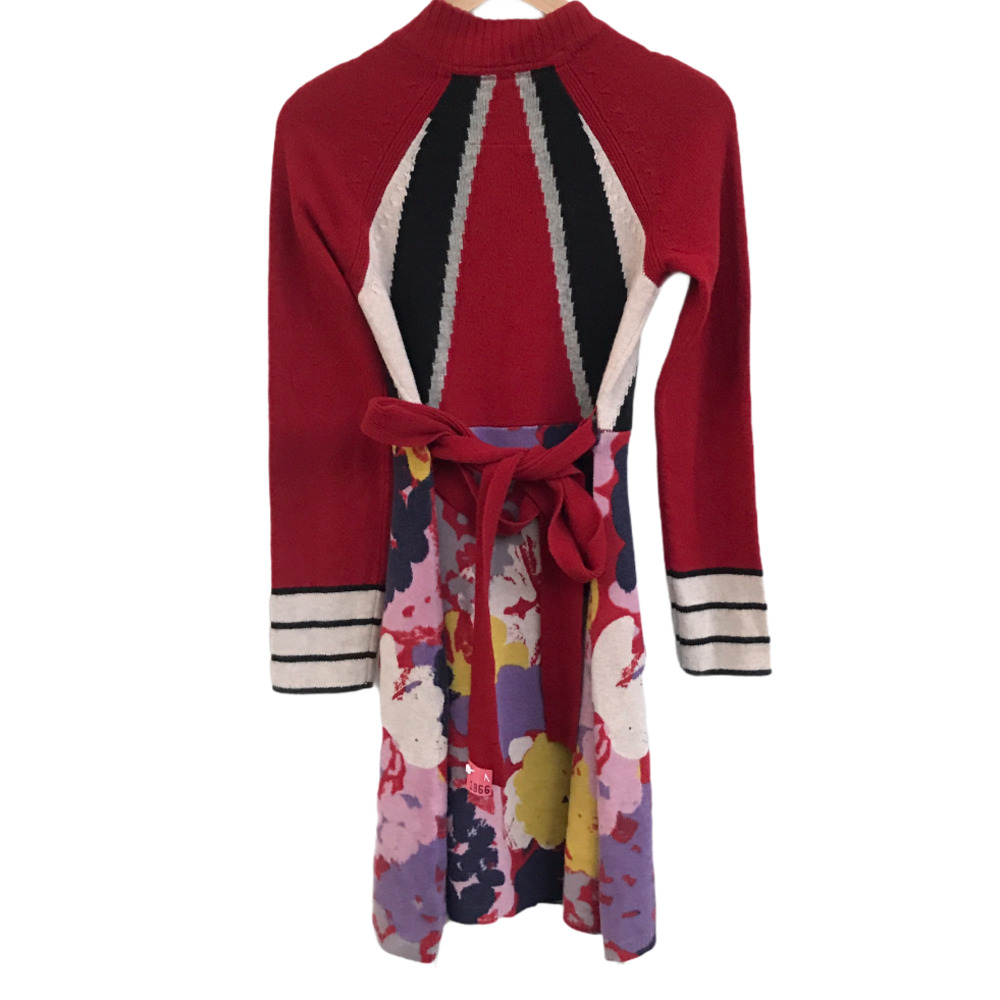 Anthro Sparrow Red Floral Knit SweaterCoat Sz S - Picture 2 of 10